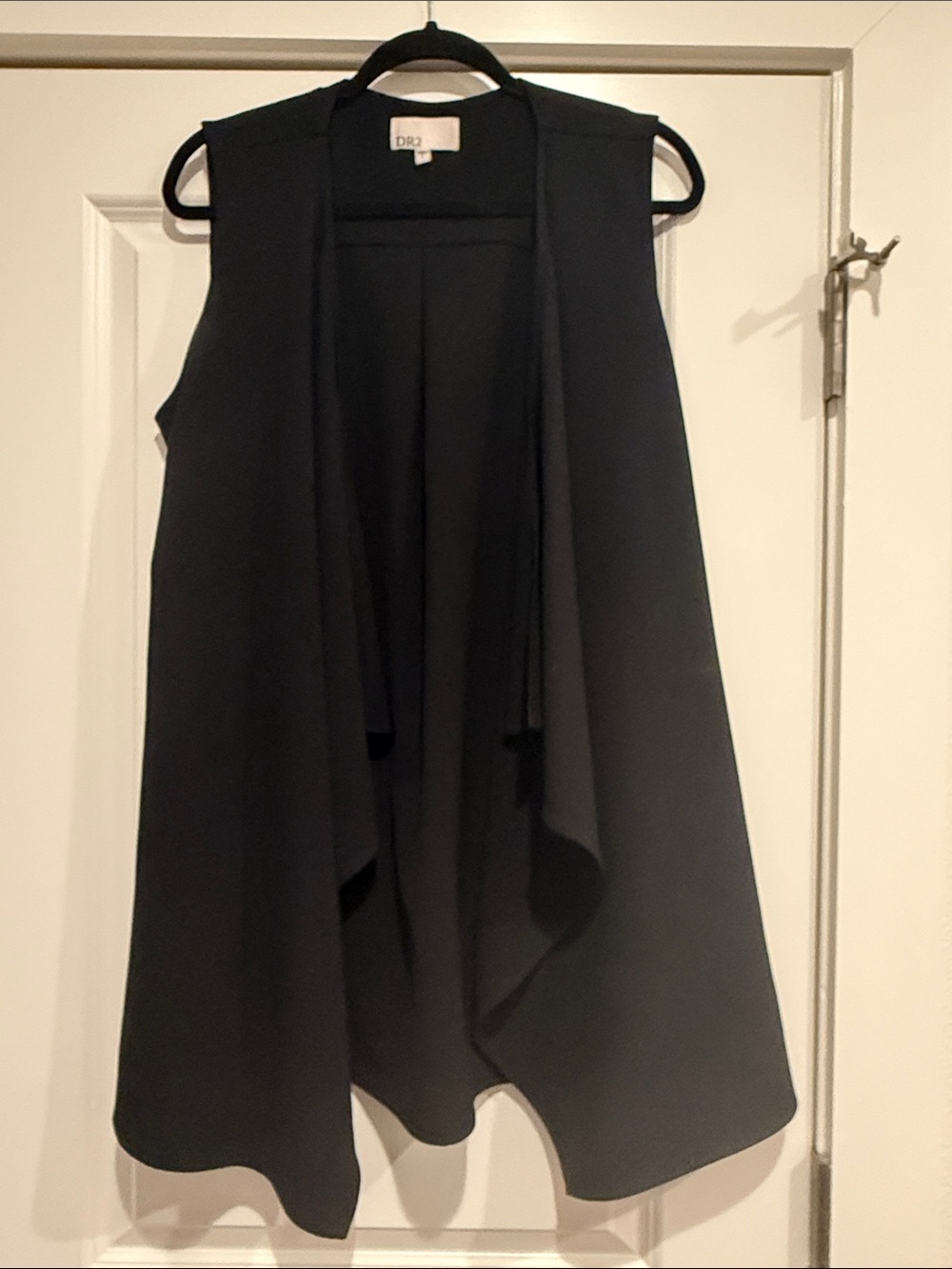 DR2 Black Draped Sleeveless vest